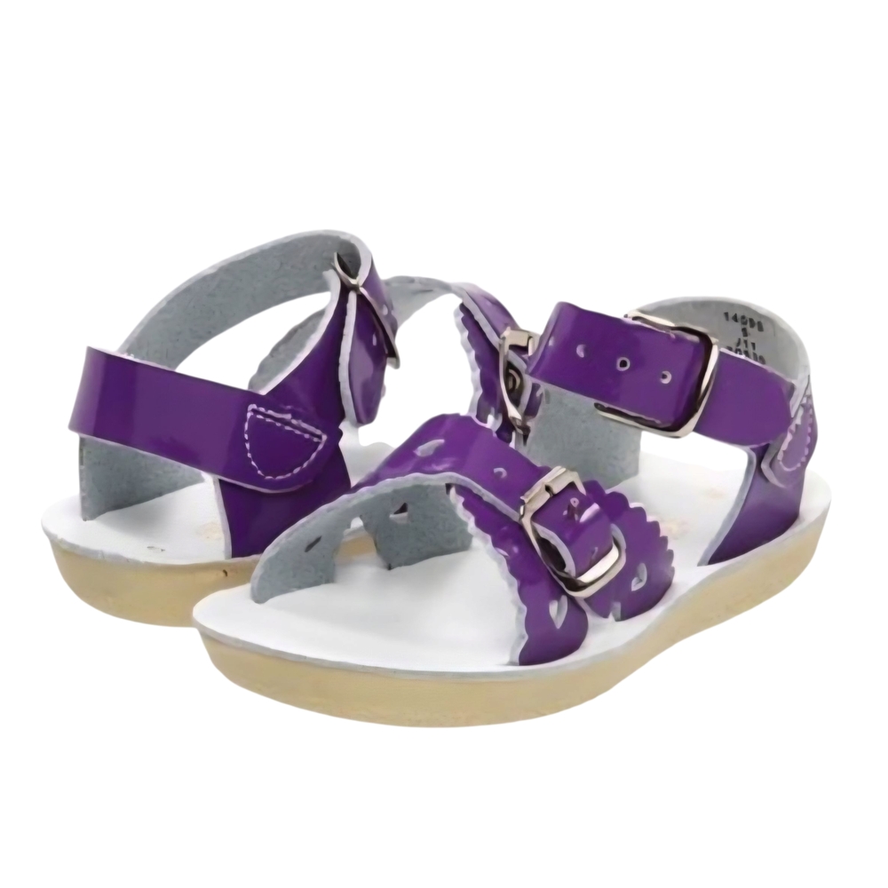 Salt Water Purple Sandals with Adjustable Straps
